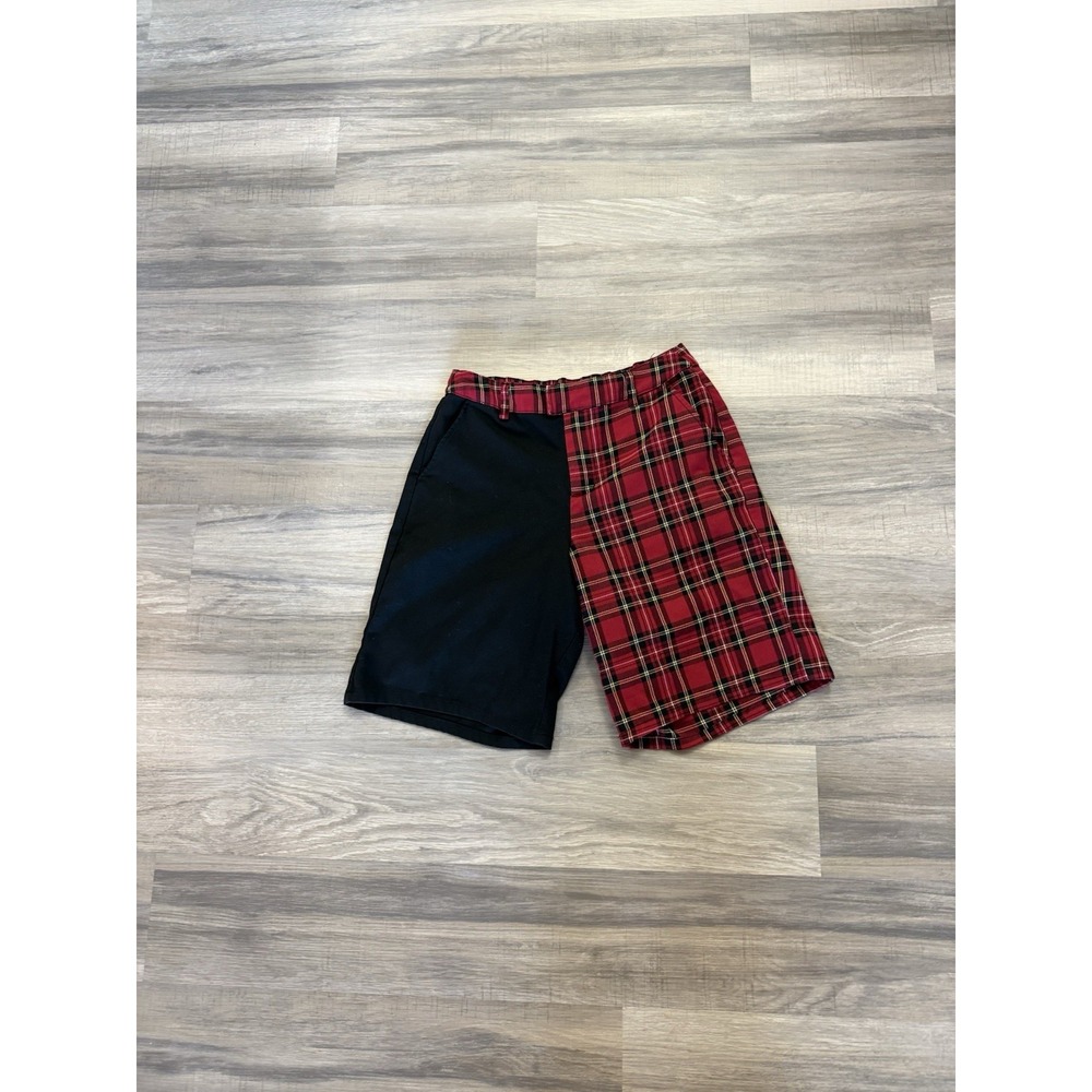 HOT TOPIC Red Plaid And Black Shorts Sz M